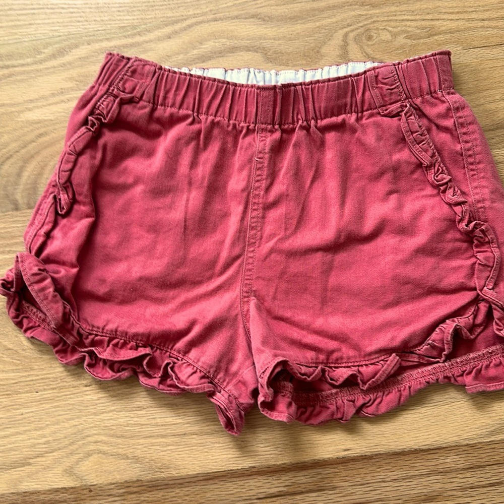 Crewcuts J. Crew Nantucket red shorts with ruffles and pockets girls size 12